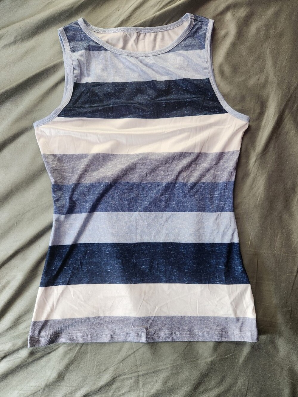 SHEIN Blue & White Striped Sleeveless Tank